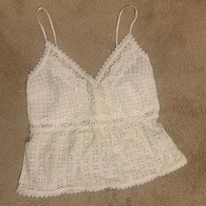 White lace A&F Tank Top